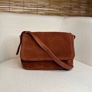 Vintage Saks Fifth Ave Elegant Brown Suede Women's Bag made in Italy